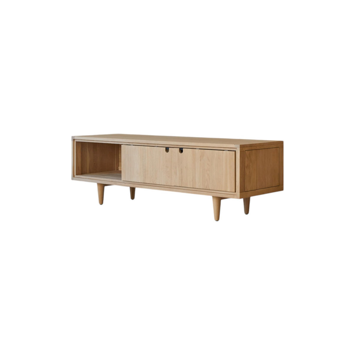 TV-SCHRANK Jonàk Natur aus Eiche - Naturfarben, Holz (140/45/45cm) - Tikamoon