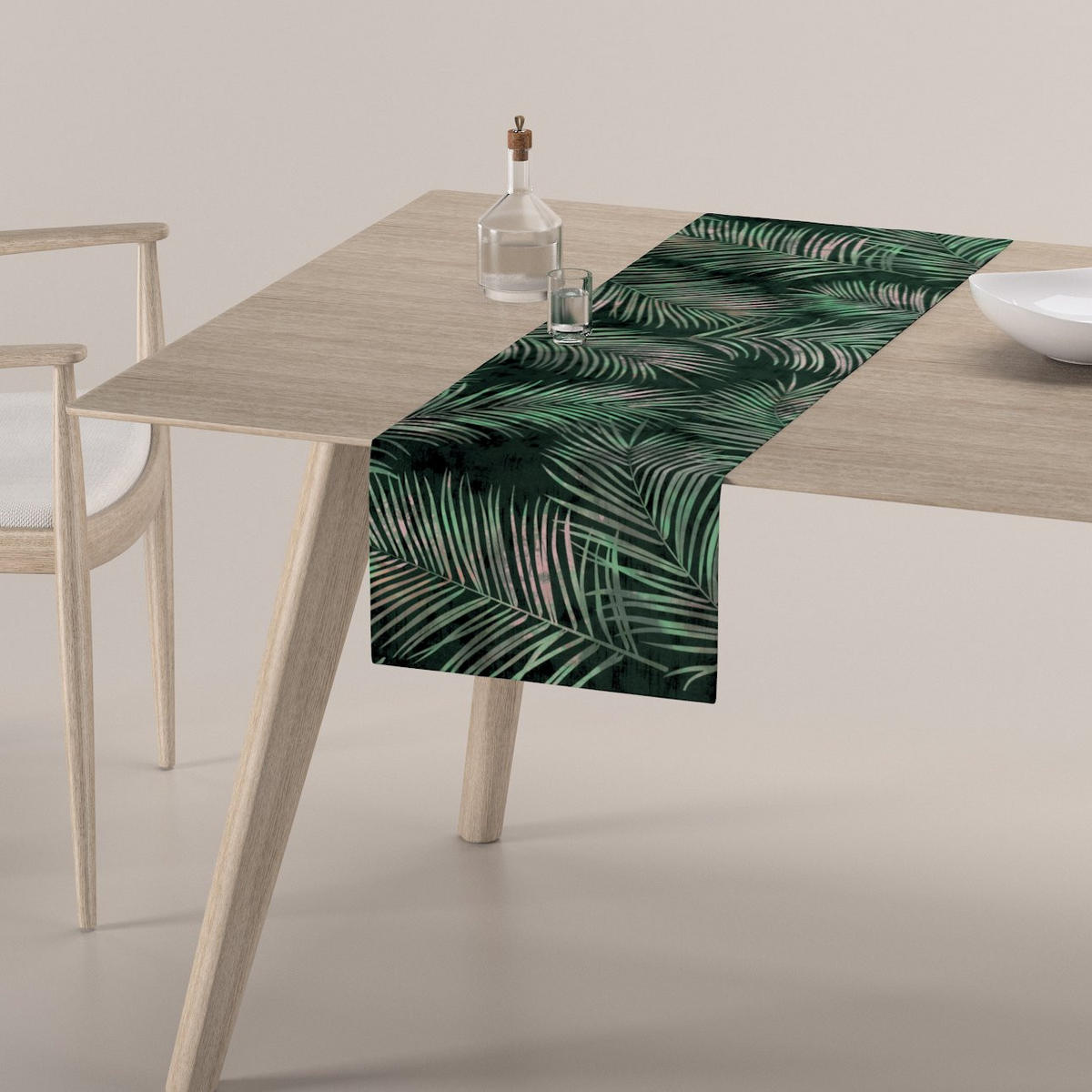 TISCHLÄUFER Velvet, grün, 40x130 cm - Grün, Textil (40/130cm) - Dekoria