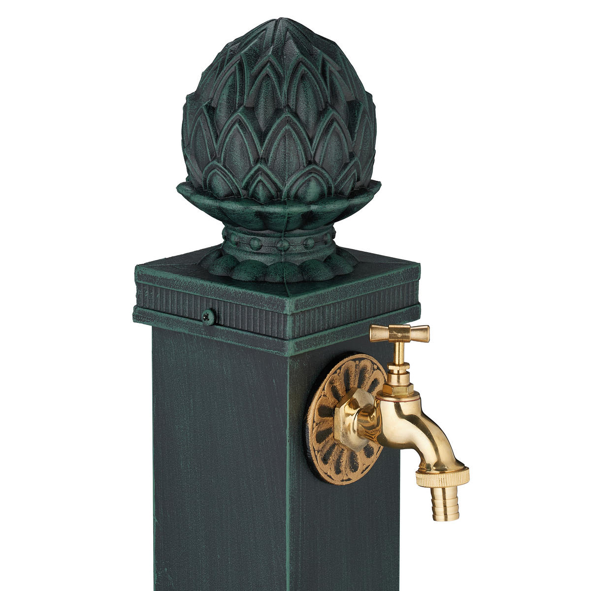 STANDBRUNNEN - Dunkelgrün, Metall (22/18.5/80cm) - Relaxdays