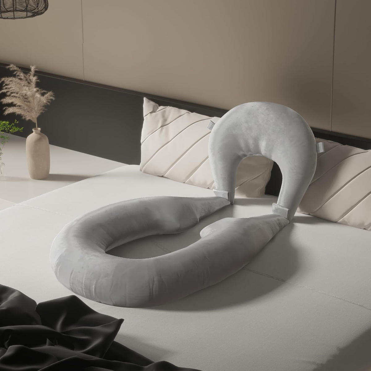 LESEKISSEN multifunktional separat verwendbar grau - Grau, Textil (88/165cm) - Vercart