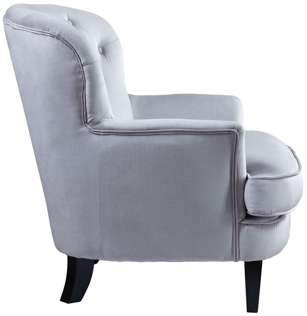 SESSEL Leo Samt Grau - Grau, Textil (82/88/83cm) - ATLANTIC home collection