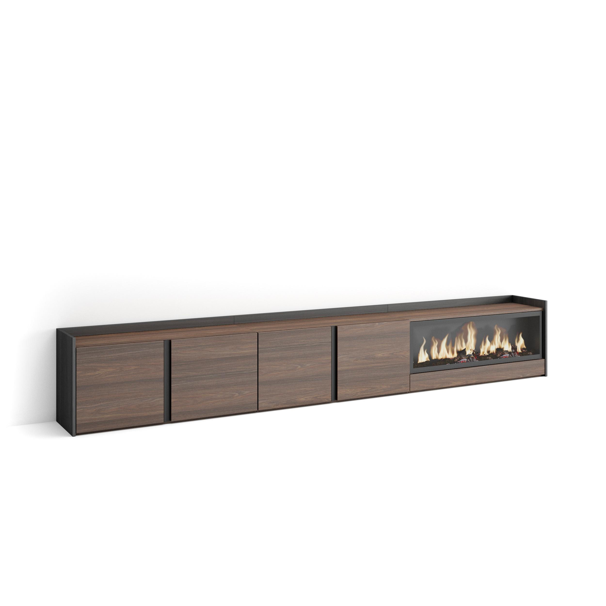 Skraut Home Lowboard, Dunkelbraun 315x50x35 cm