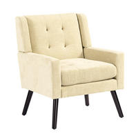 SESSEL Beige mit Tufting und Massivholzbeinen, kompakt und bequem,76/68/88 cm - Beige, Textil (76/88/68cm) - Flora Grace
