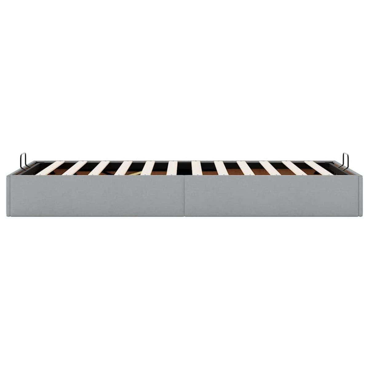 OTTOMAN-BETT Ohne Matratze Hellgrau 100/200 Cm Stoff - Grau, Holzwerkstoff (100/200cm) - vidaXL