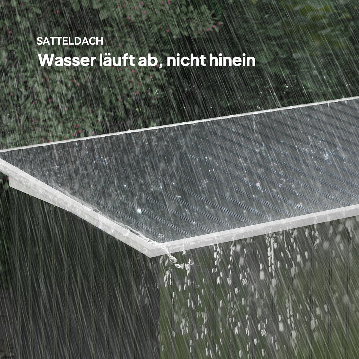 GERÄTEHAUS Gartenhaus mit Schiebetür Fenster Outdoor Stahl Dunkelgrau - Dunkelgrau, Metall (130/172/280cm) - Outsunny