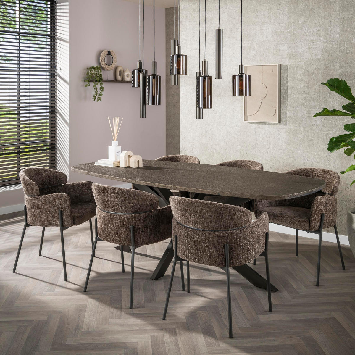 SESSEL Curva - Taupe - 61/62/80 cm - 2er-Set - Taupe, Textil (62/80/61cm) - Hoyz Collection