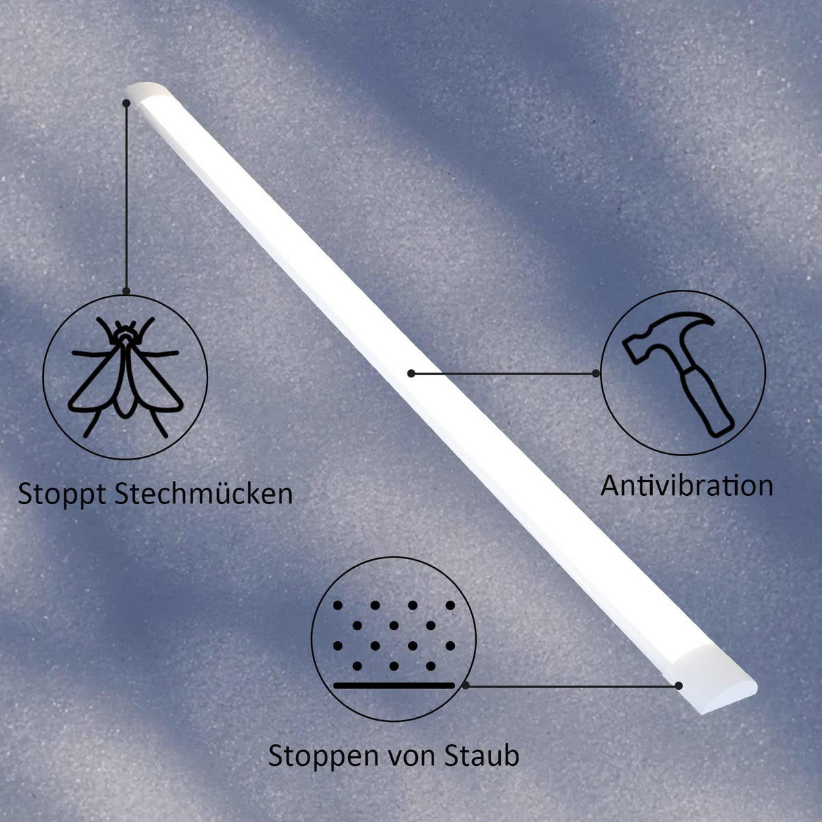 LED-DECKENLEUCHTE 120/5.7/2.6 cm - Weiß, Kunststoff (120/5.7/2.6cm) - ZMH