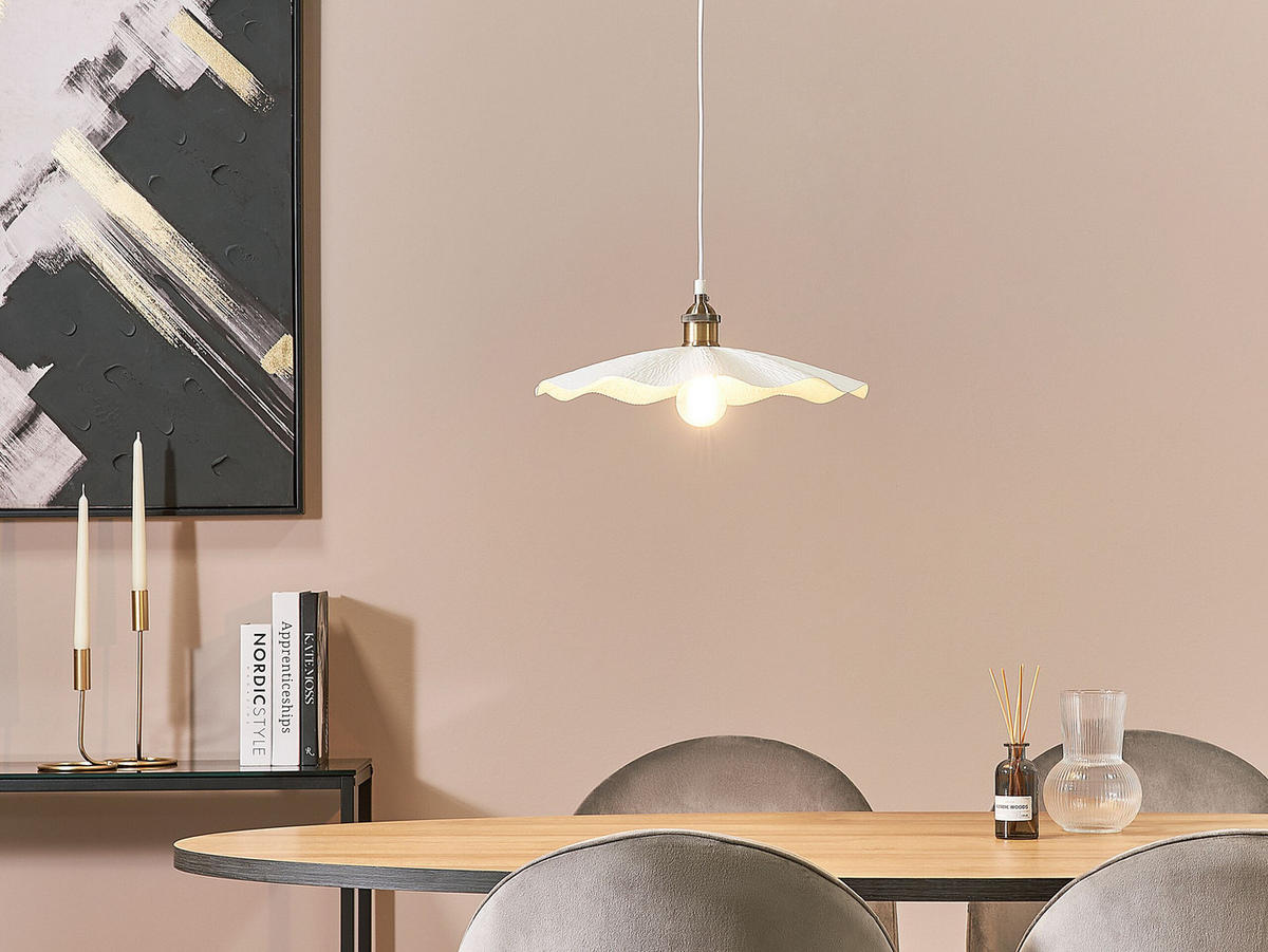 PENDELLEUCHTE Phils 40/40/127 cm - Weiß, Metall (40/40/127cm) - Beliani
