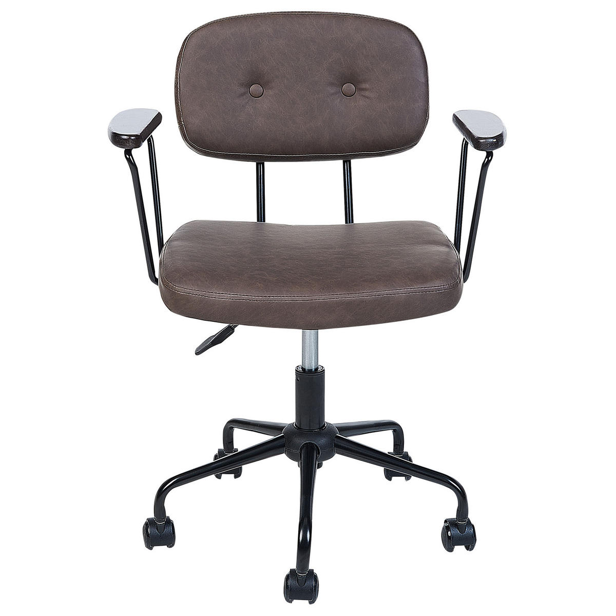 BÜROSTUHL Kunstleder Dunkelbraun Algerita - Dunkelbraun, Textil/Metall (62/77/62cm) - Beliani
