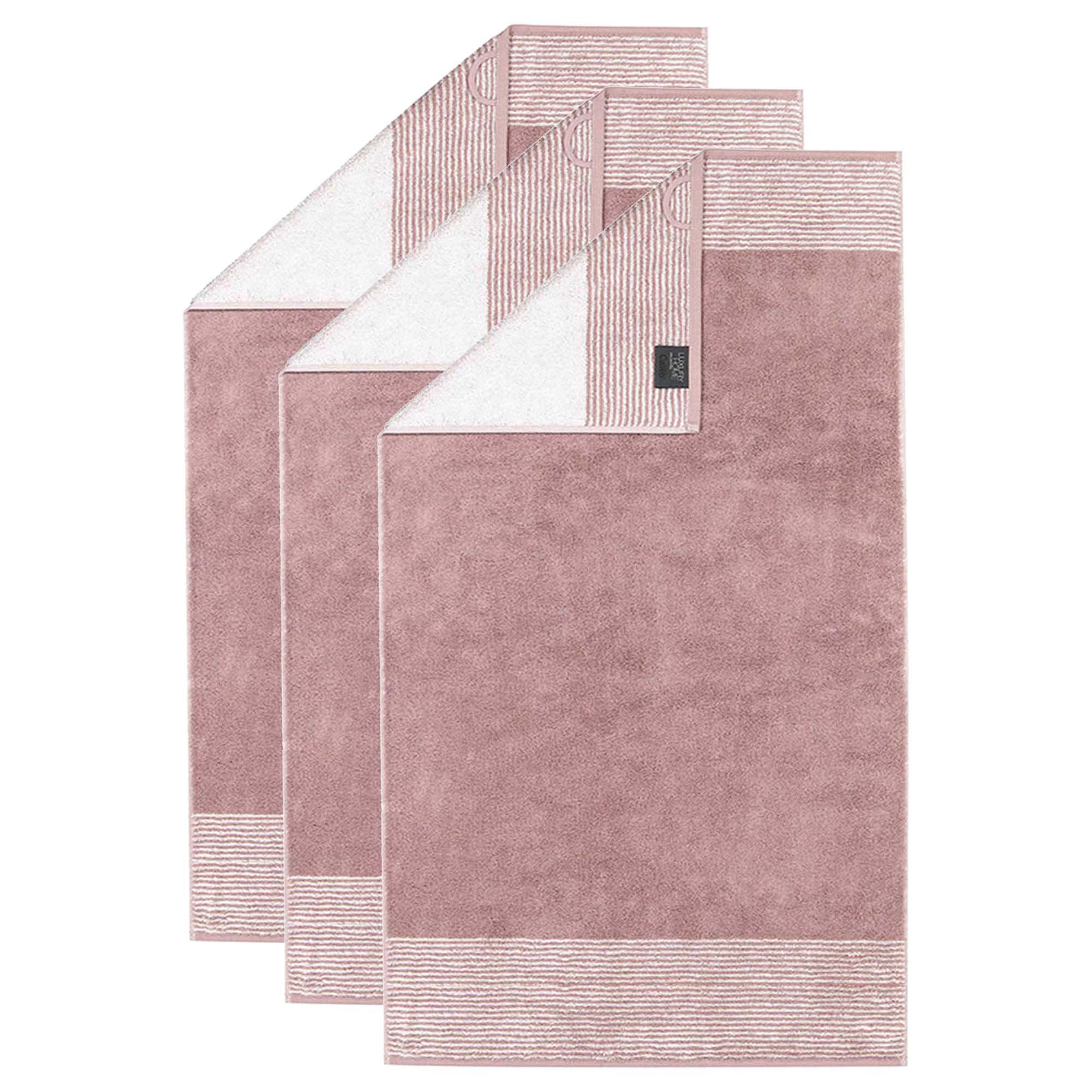 GÄSTETUCH Unisex Luxury Home Two-Tone Rosa 3er Pack Baumwolle - Rosa, Textil (50/30cm) - Cawoe