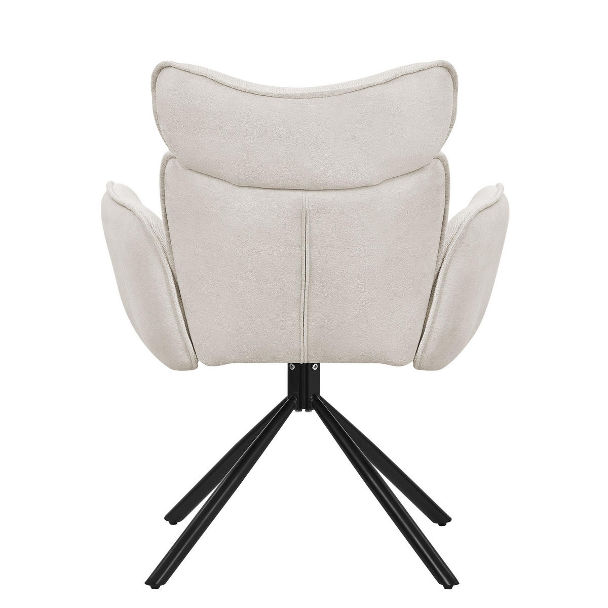 ESSZIMMERSTÜHLE 4er Set drehbar Beige mit Stoffbezug - Beige/Schwarz, Textil/Metall (63/89/68cm) - ML-DESIGN