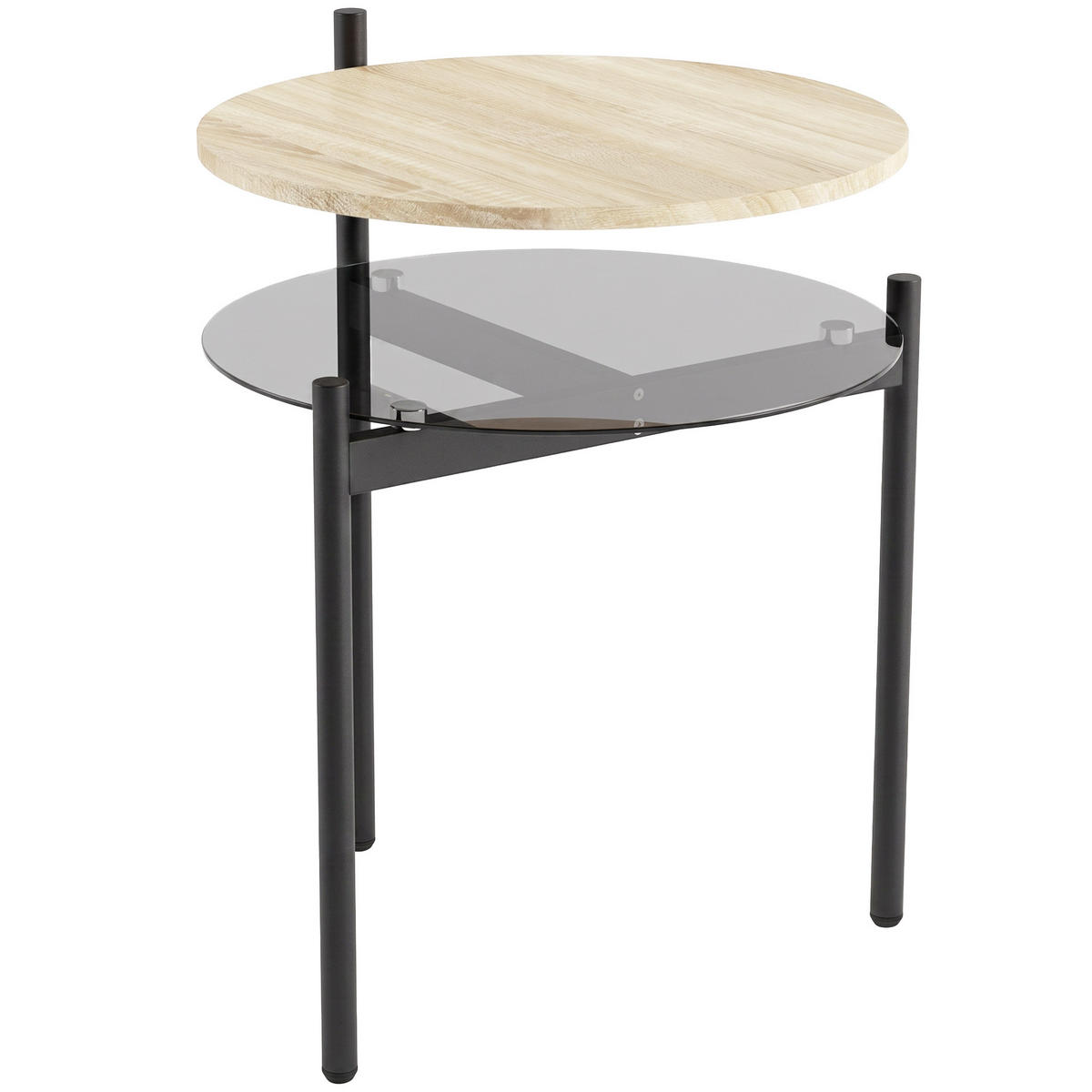 BEISTELLTISCH PANG-8K3N7V Eichefarben - Eichefarben, Glas (41.8/39.8/53.5cm) - PANGIVO