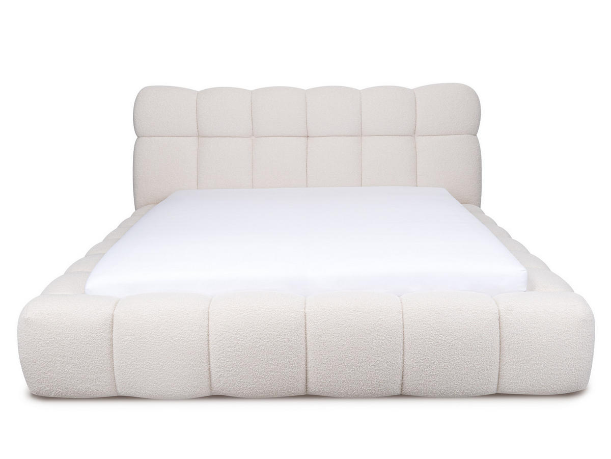 POLSTERBETT Mira XL Hellbeige 180/200 cm Boucle mit Bettkasten - Beige, Textil/Metall (180/200cm) - wonello