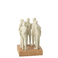 FIGUR GRUPPE VON STEHENDEN - Weiß, Glas/Naturmaterialien (17.5/27/19.5cm) - J-Line