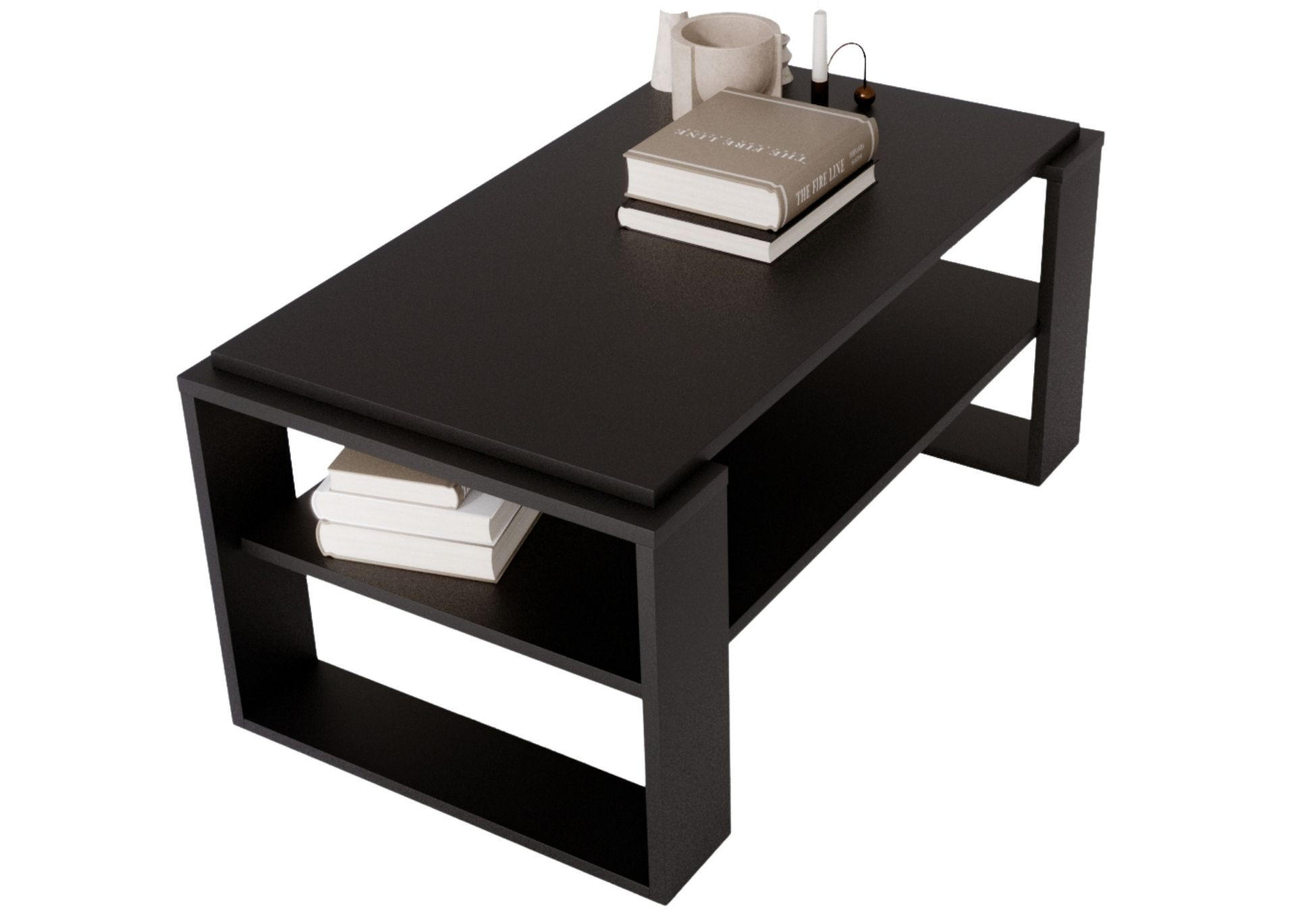 COUCHTISCH Holzwerkstoff rechteckig stabil Schwarz 42/54/96cm - Schwarz, Holzwerkstoff (53.8/96/42cm) - CraftPAK