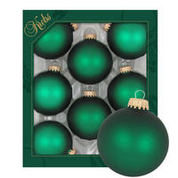 CHRISTBAUMKUGELN Uni-Design Verena Grün 7cm (Glas / 8 Stk.) - Grün, Glas (7/7/7cm) - Krebs Glas Lauscha