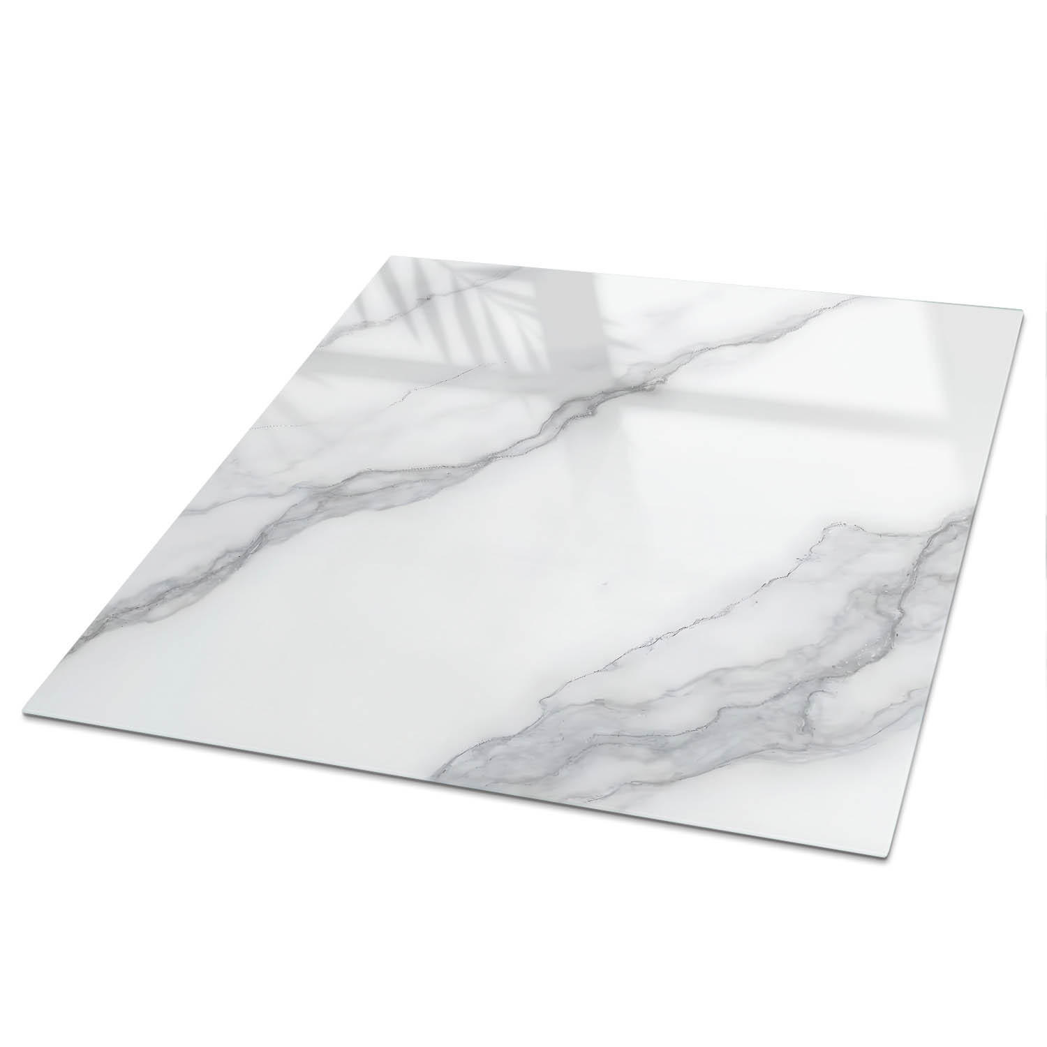 TISCHPLATTE 120x60 cm – Marmormuster - Schwarz, Glas (120/60/0.4cm) - Wallfluent