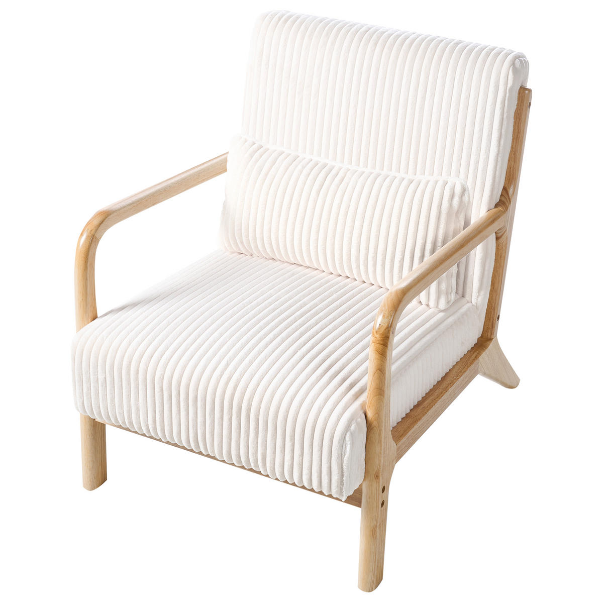 SESSEL Hellbraun Sorsele - Hellbraun/Weiß, Textil (64/77/82cm) - Beliani