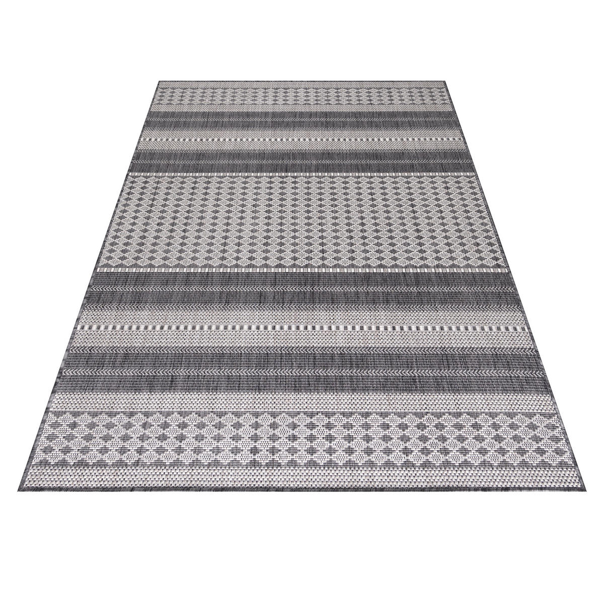 TEPPICH Outdoor Flachgewebe Antik-Optik Polypropylen Terrasse Beige Läufer 80x250 - Beige, Textil (80/250cm) - KADIMA DESIGN
