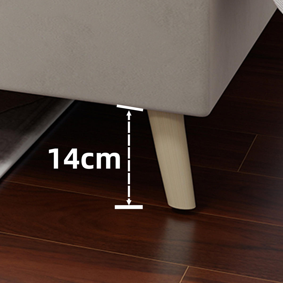 POLSTERBETT 90/200 cm Beige aus Stoff und Metall mit Stauraum - Beige, Textil (90/200cm) - OKWISH
