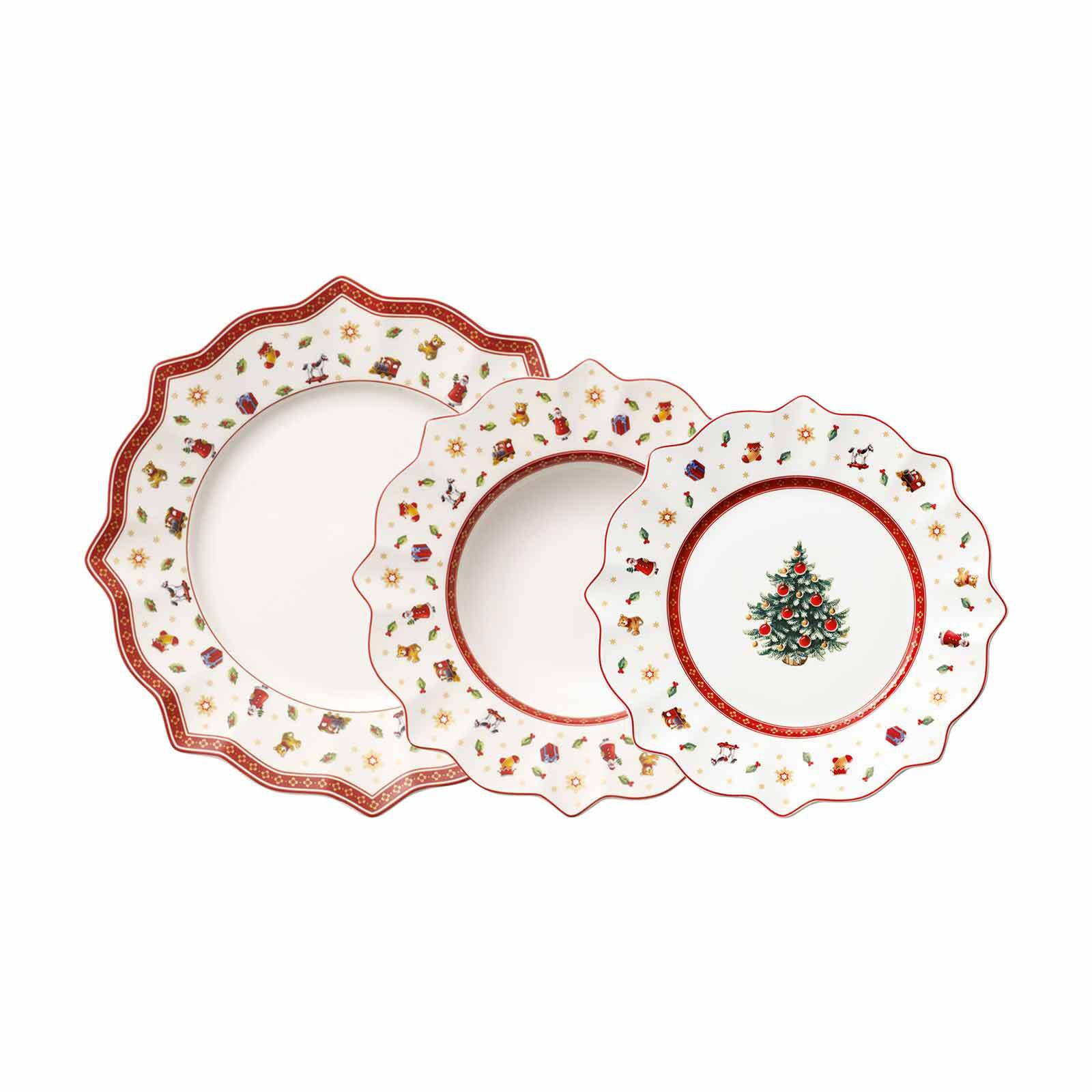 TELLER-SET Toy's Delight weiß-rot - Rot/Weiß, Keramik (28.5/30.5/29.5cm) - Villeroy & Boch