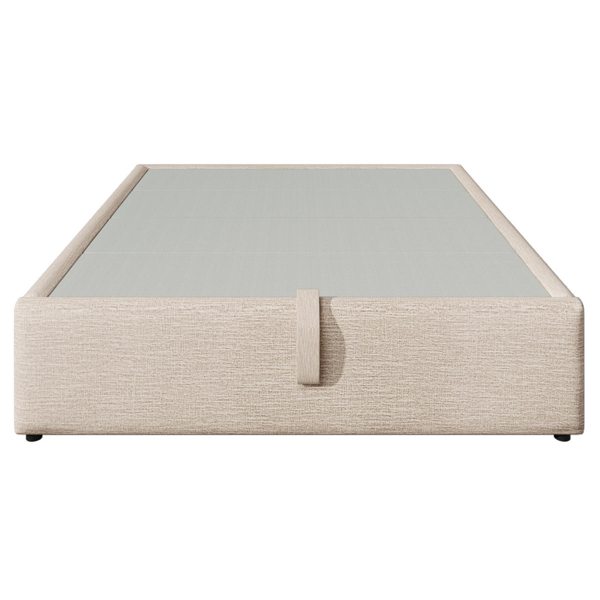 ČALOUNĚNÁ postel 140/200 cm béžová a přírodní z lnu, kovu a masivu s USB a úložným prostorem - béžová, textil (140/200cm) - OKWISH
