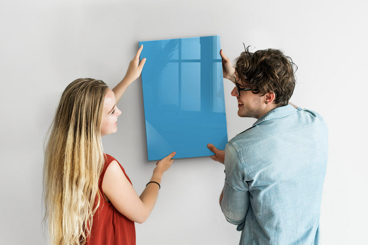 MAGNETTAFEL 40x60 Blau schwarzer Marker - Blau, Glas (40/0.4/60cm) - TULUP