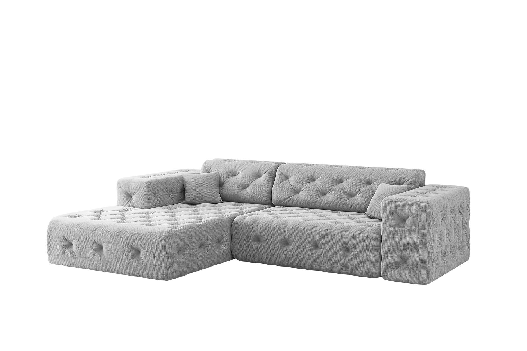 ECKSOFA Chantal In Moly - Hellgrau, Holzwerkstoff/Textil (266/171cm) - Fun Möbel