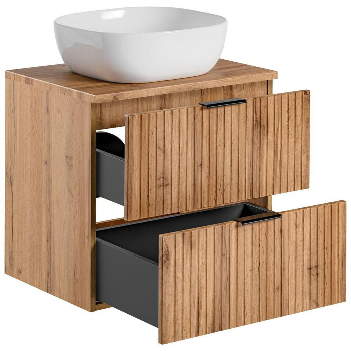 BADMÖBEL-SET 3-TLG. Adelaide-56 - Braun, Holzwerkstoff (110/200/47cm) - Lomado