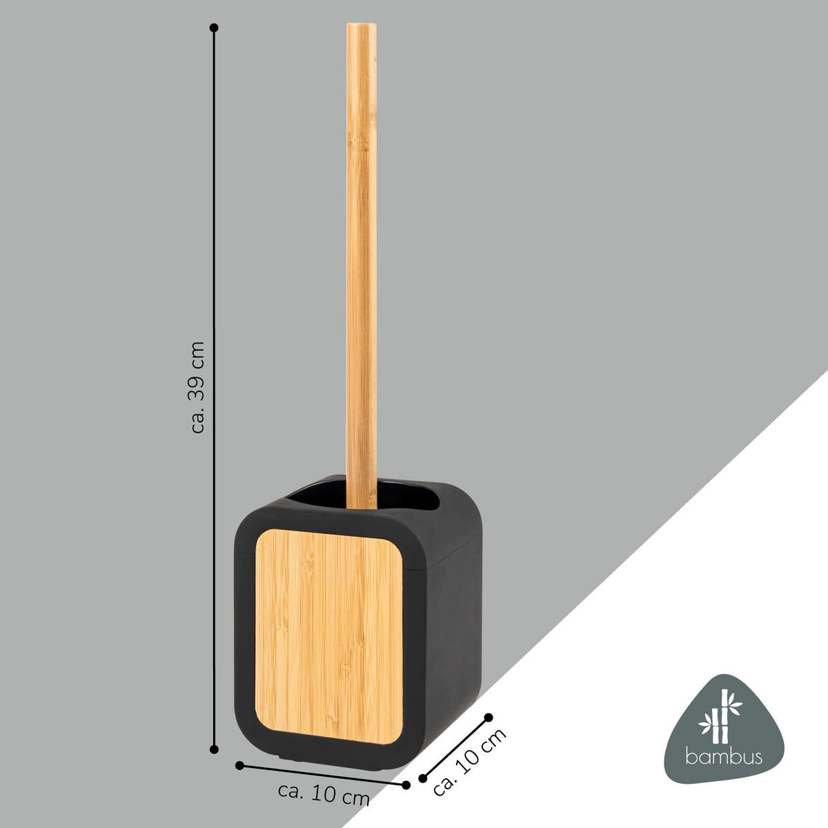 WC-GARNITUR, schwarz - Schwarz, Kunststoff (10/39/10cm) - eluno