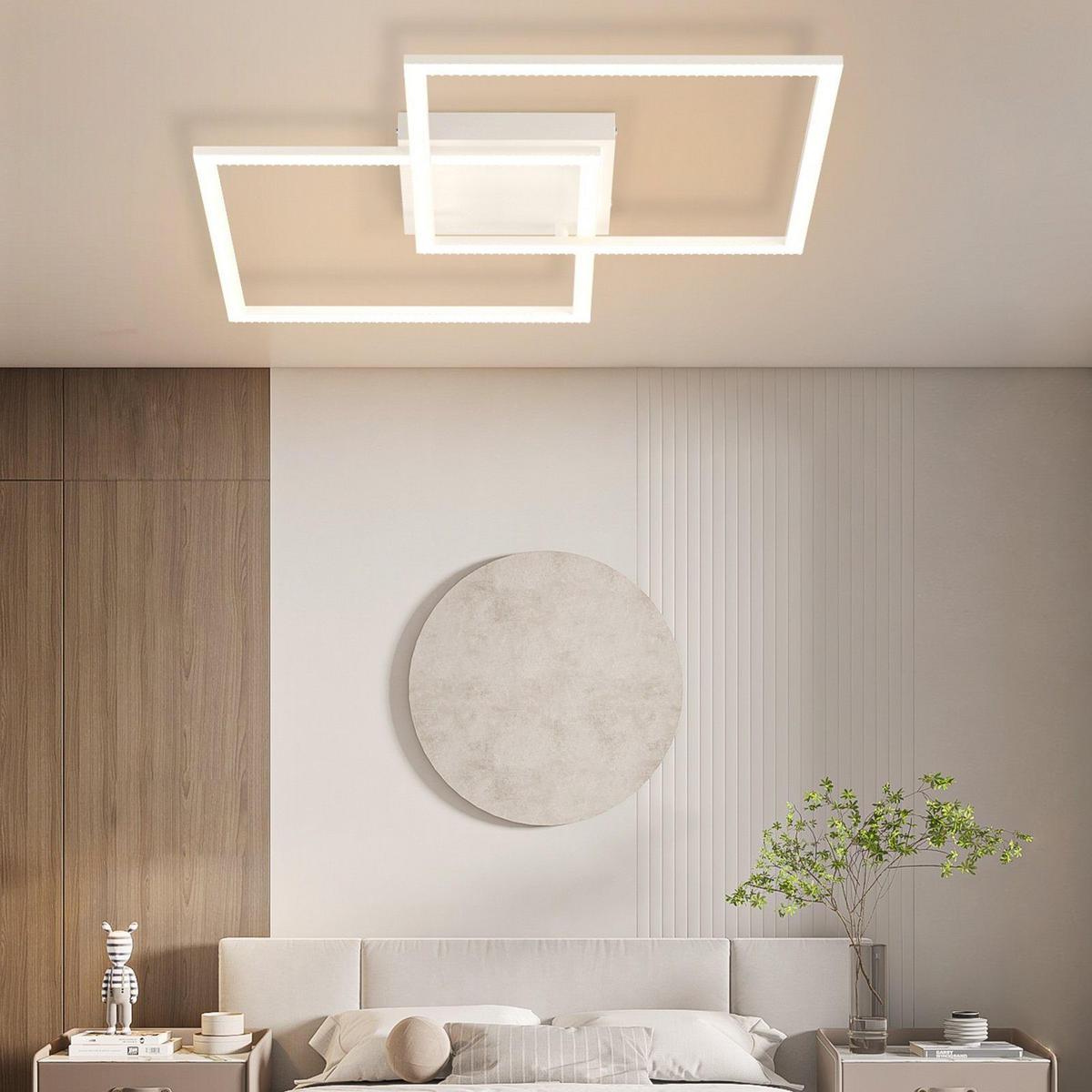 LED-DECKENLEUCHTE Friedhelm 54/54/8 cm - Weiß, Metall (54/54/8cm) - Nettlife