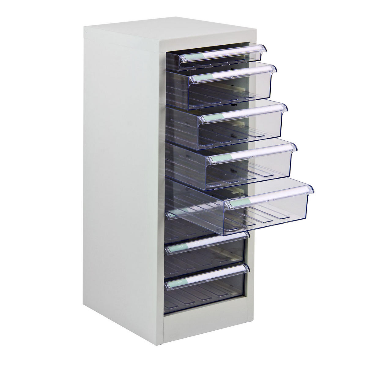 SCHUBLADENCONTAINER Kobra mit 8 Schubladen 74x28x34cm Lichtgrau - Grau, Kunststoff/Metall (28/74/34cm) - PROREGAL