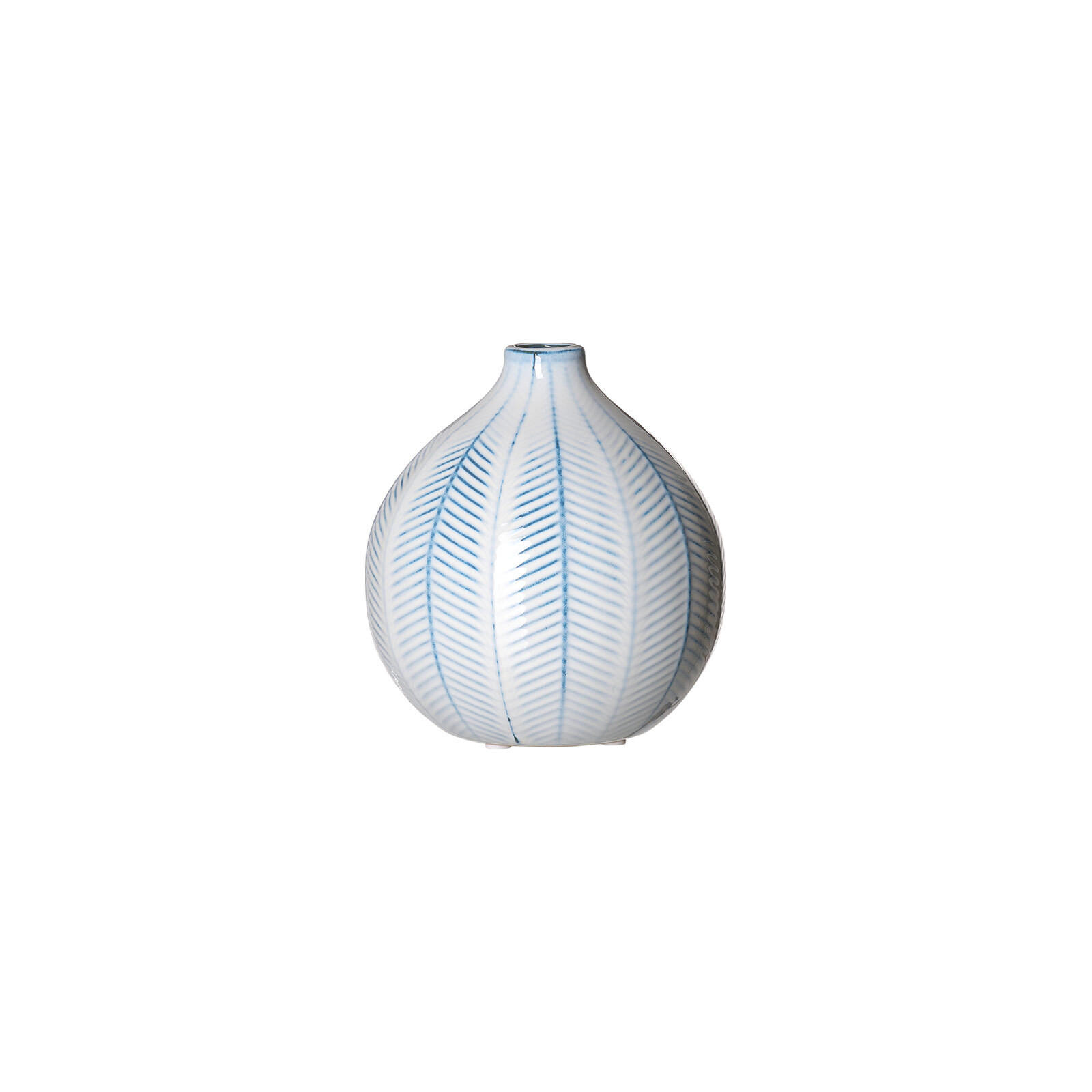 KUGELVASE Reef weiß-blau 15 cm - Blau/Weiß, Keramik (15cm) - Ritzenhoff Breker
