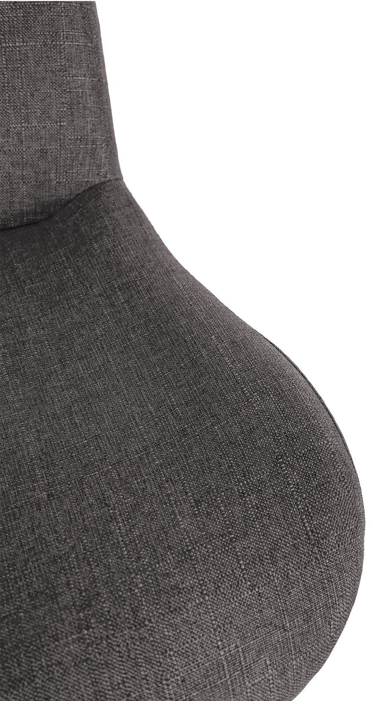 BARHOCKER Stoff dunkelgrau - Dunkelgrau/Schwarz, Textil/Metall (50/85/50cm) - CLP