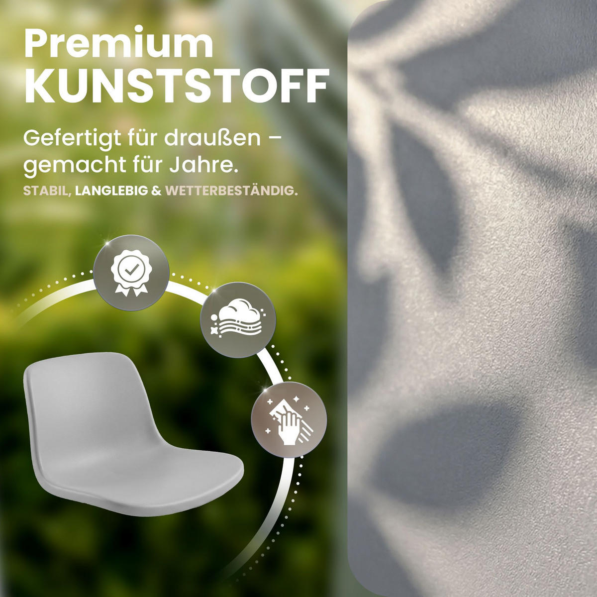 GARTENSITZGRUPPE 2 Kunststoff Grau - Grau, Kunststoff - CLP