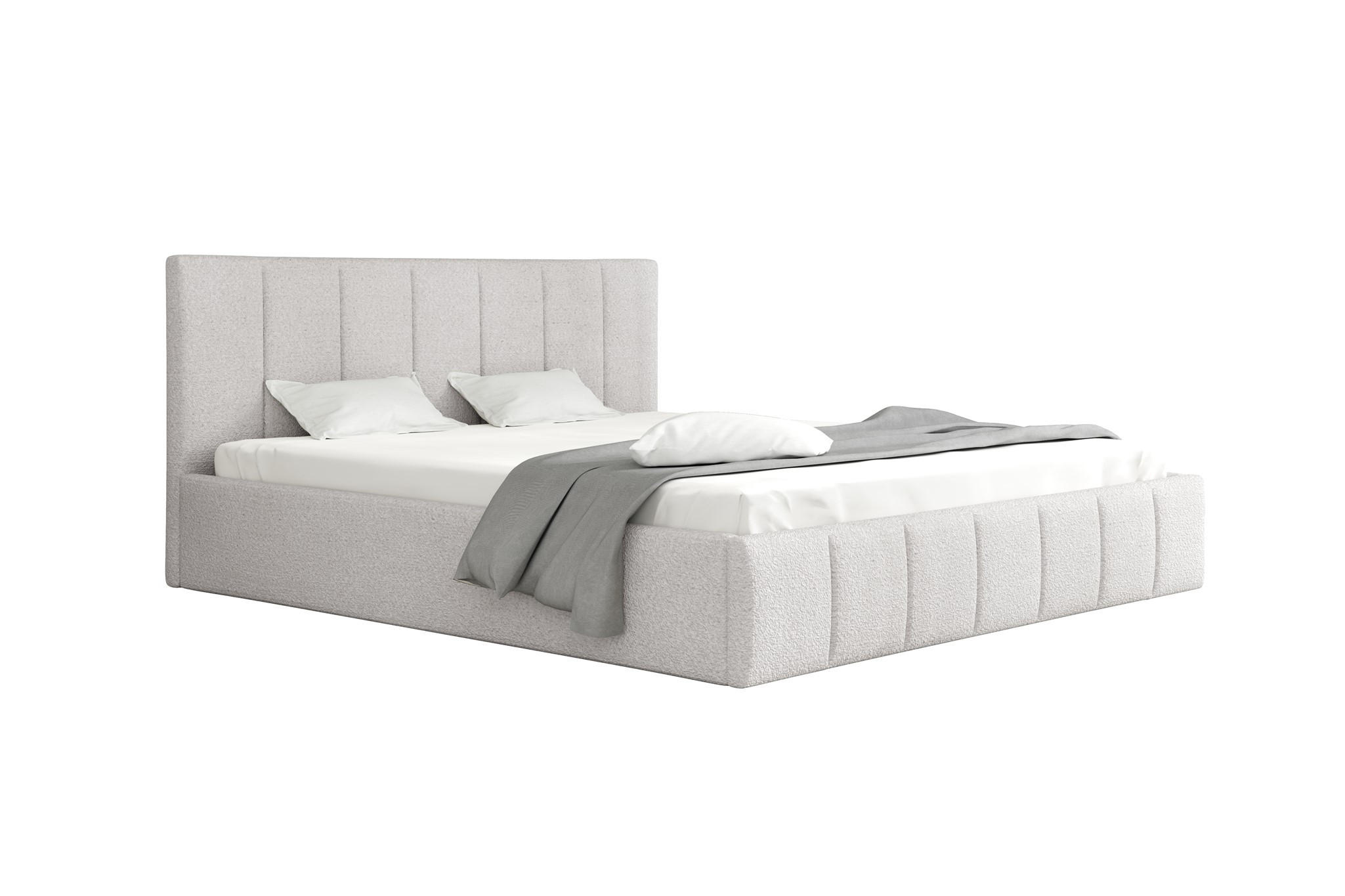 POLSTERBETT Detroit Komplettset - Hellgrau, Holzwerkstoff/Textil (120/200cm) - Fun Möbel
