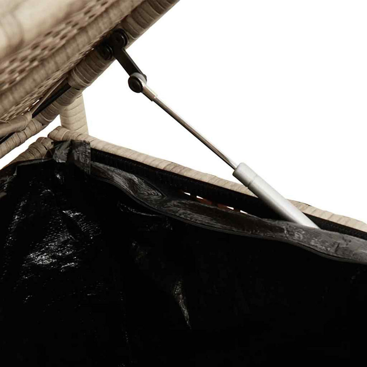 GARTENBANK Mit Stauraum Und Kissen Beige Poly Rattan - Beige, Kunststoff (54/74/111.5cm) - vidaXL