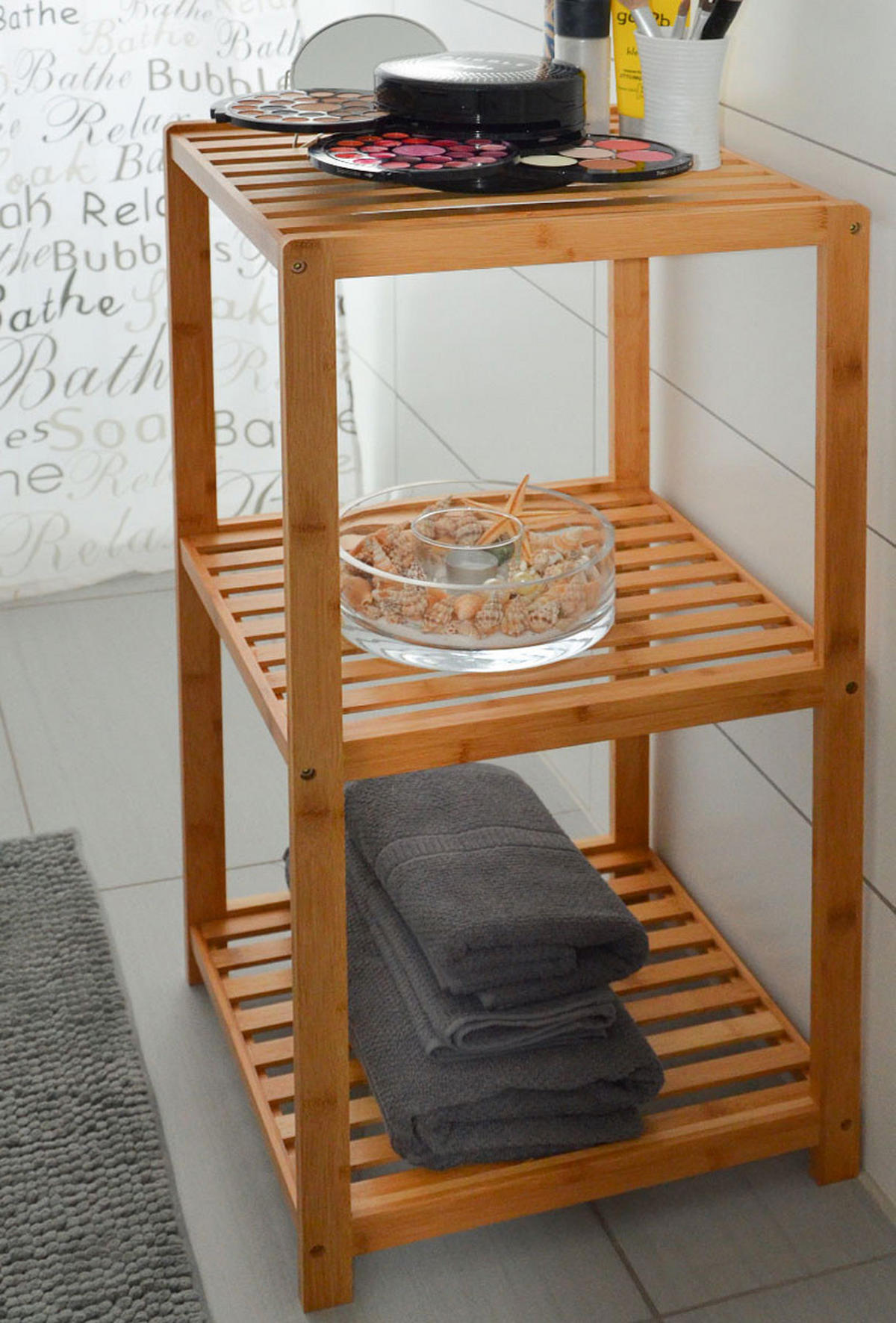 BADREGAL 83x38x40 cm mit 3 Fächern - Braun, Holz (39/83/38cm) - Dunedesign