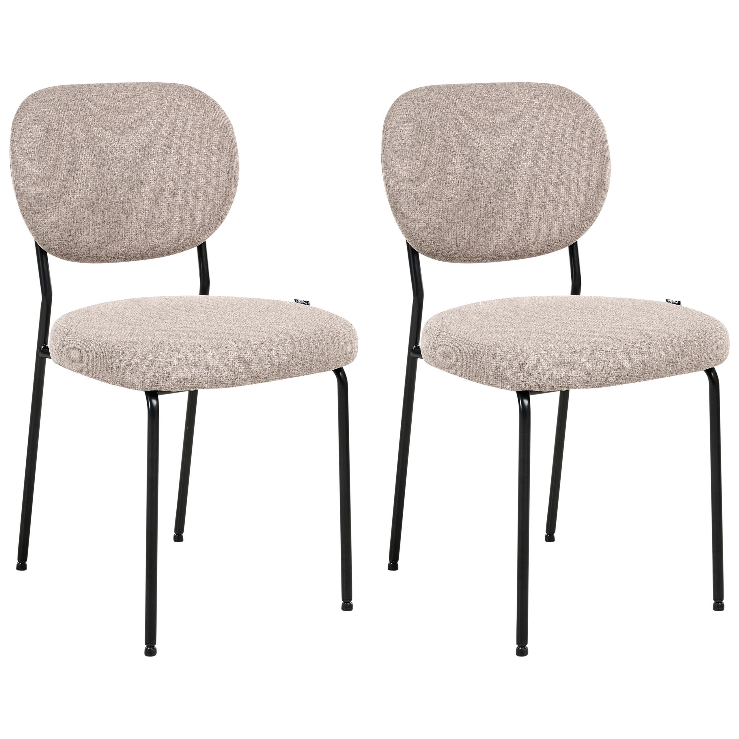 ESSZIMMERSTUHL 2er-Set Stoff Hellbraun Loleta - Hellbraun, Textil (47/84/57cm) - Beliani