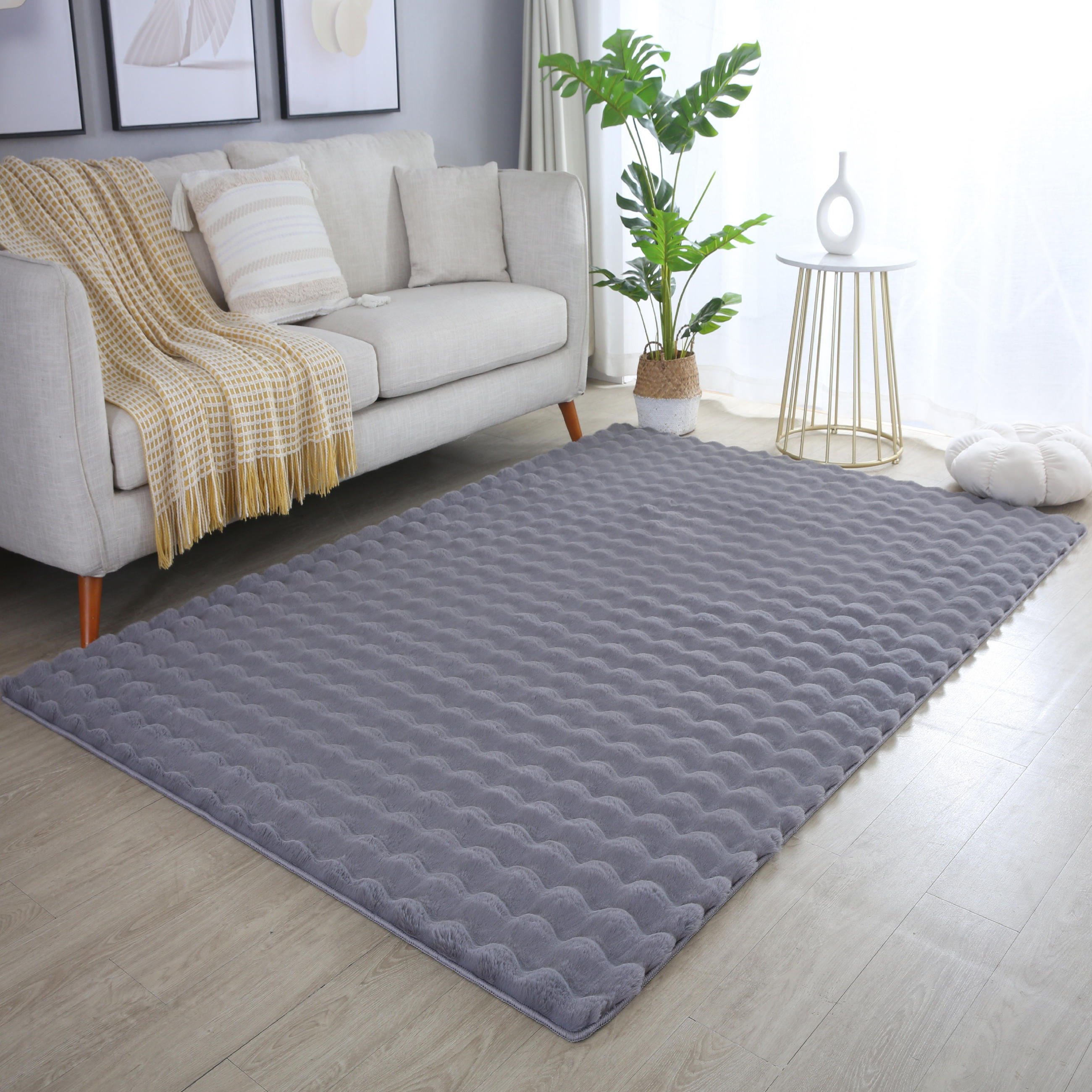 Thumbnail - Kadima Design Teppich, Grau, Textil, Uni, Rechteckig, 80x250 cm, in verschiedenen Größen erhältlich, Teppiche & Böden, T...