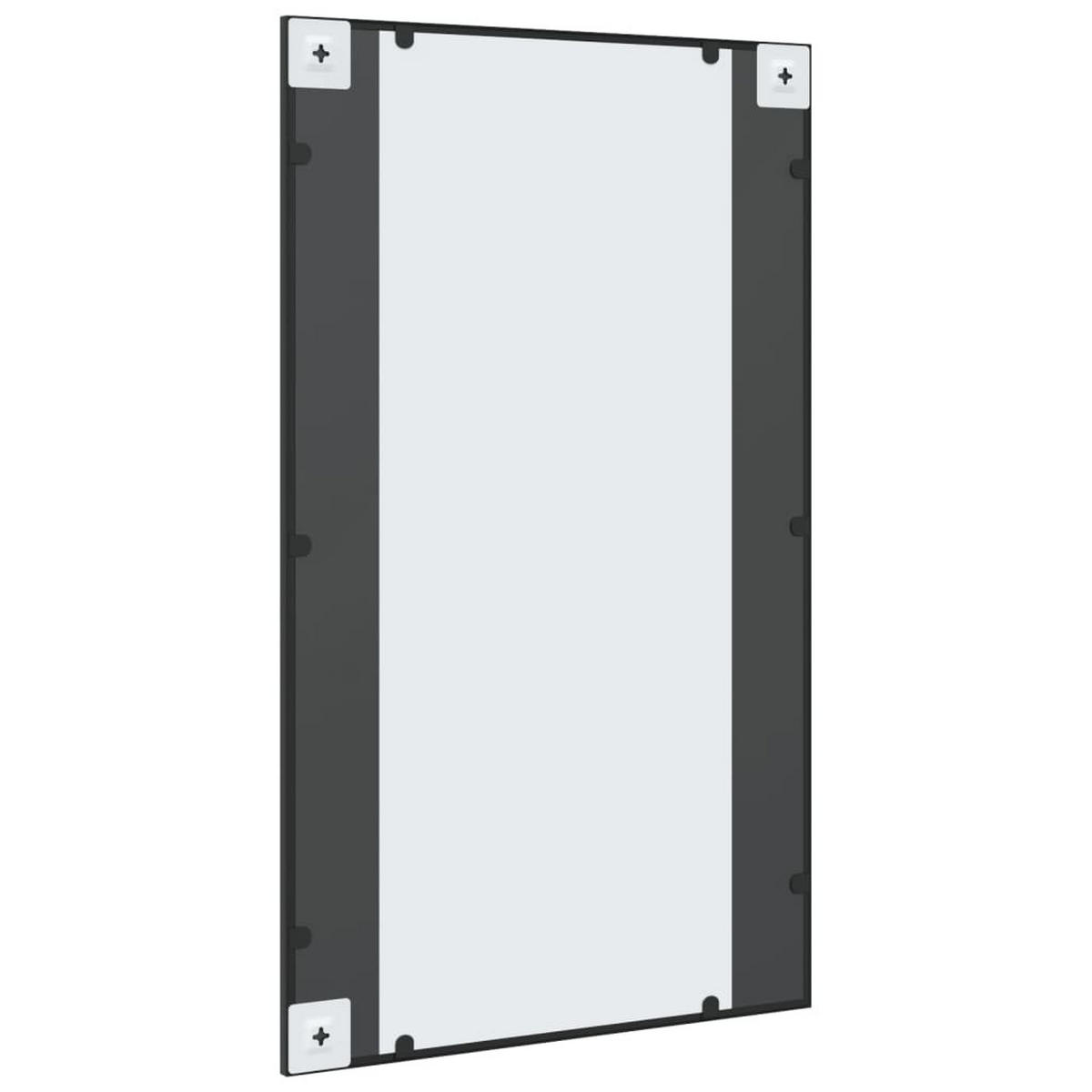 WANDSPIEGEL Schwarz 60/100 Cm Rechteckig Eisen - Schwarz, Metall (60/1.5/100cm) - vidaXL