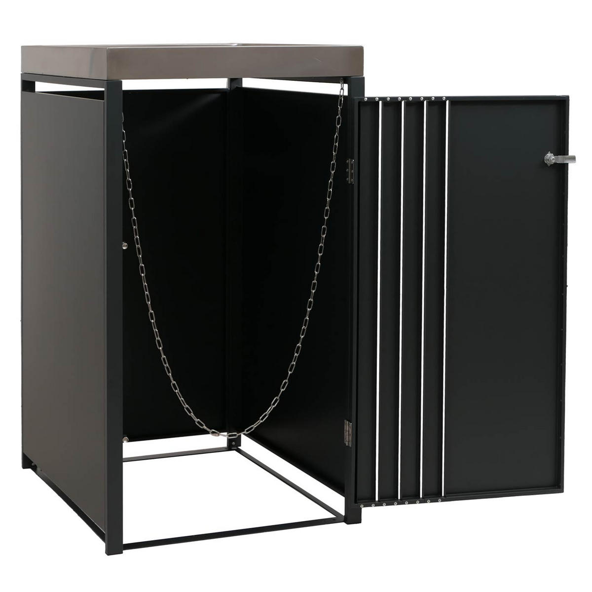 MÜLLTONNENBOX 1er mit Pflanzkasten HxBxT 125x68x84cm Anthrazit - Anthrazit, Metall (68/125/84cm) - PROREGAL