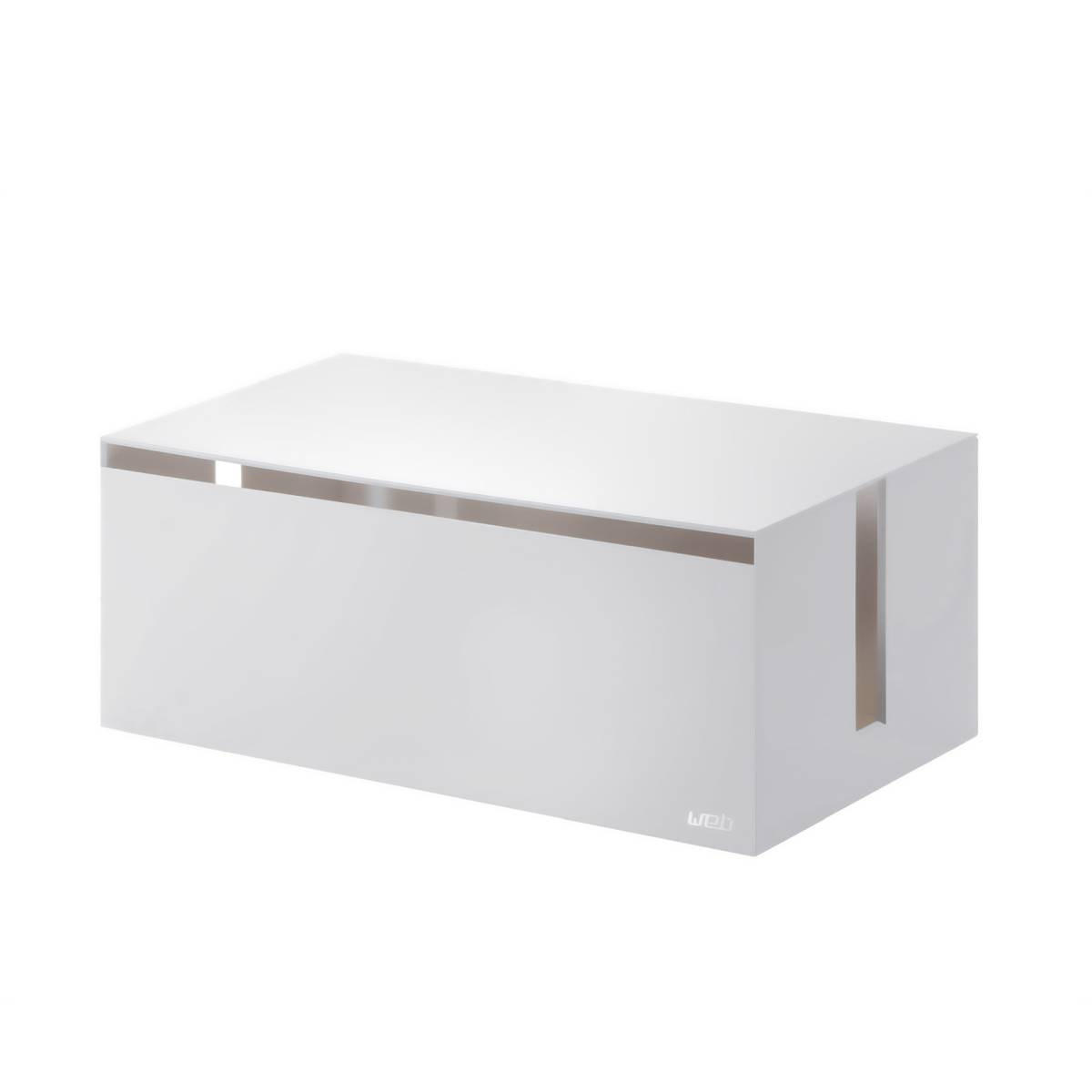 KABELBOX Web weiß 40/14/15 cm - Weiß, Kunststoff (15/40/14cm) - Yamazaki