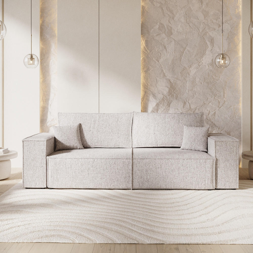 Thumbnail - AltaBeds Sofa, Beige, Textil, 3-Sitzer, Füllung: Polyester,Polyester,Schaumstoff, Rechteckig, 255x70x105 cm, Oeko-Tex® S...