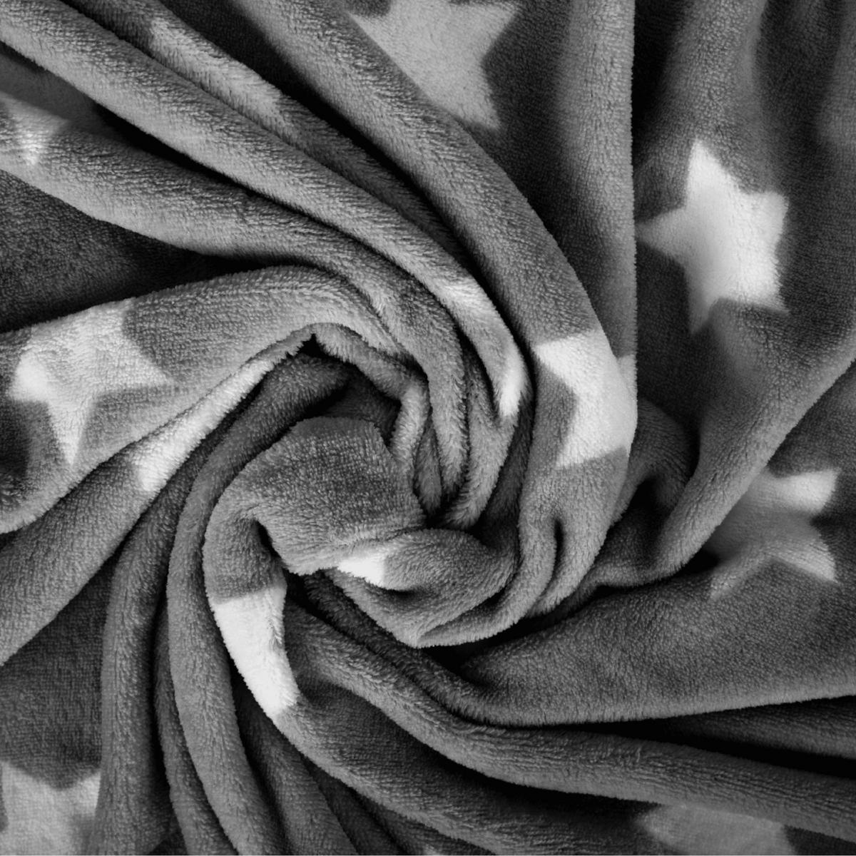 KUSCHELDECKE mit Sternen Anthrazit 180x220 cm - Anthrazit, Textil (220/180cm)