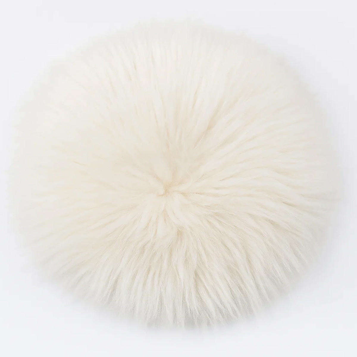 SITZKISSEN Schaffell rund 40 cm Weiß Braun Grau - Weiß, Fell (40/40cm) - Provellus