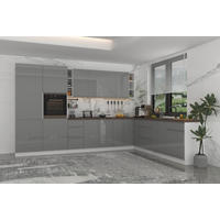 ECKKÜCHE 350 x 260 cm – Aspen KA4-M350 - in Grau/Hochglanz - Grau, Holz (610/212/58cm) - Milaros Markt