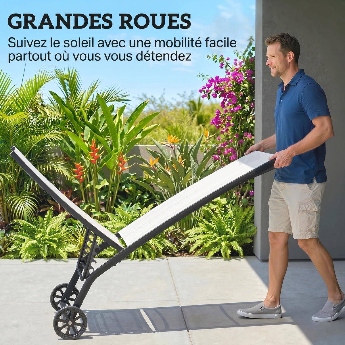 GARTENLIEGE Creme 2 Stück - Creme, Textil (165/102/66cm) - GiPP