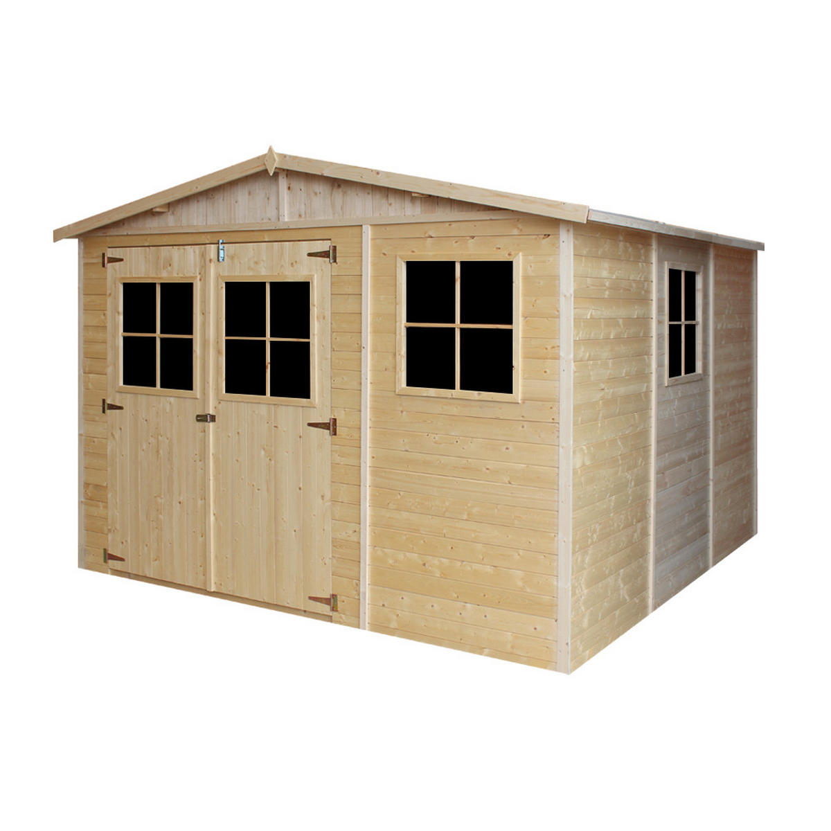 HOLZ-GARTHENHAUS - H226x316x324 cm/9 m² - M335 - Beige, Holz (324/226/297cm) - Timbela