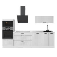 KUHINJA Fame-Line, Bela podeželska hiša/Bela, 280 cm, DP Marmor - bela, leseni material (280/153.6/60cm) - Vicco